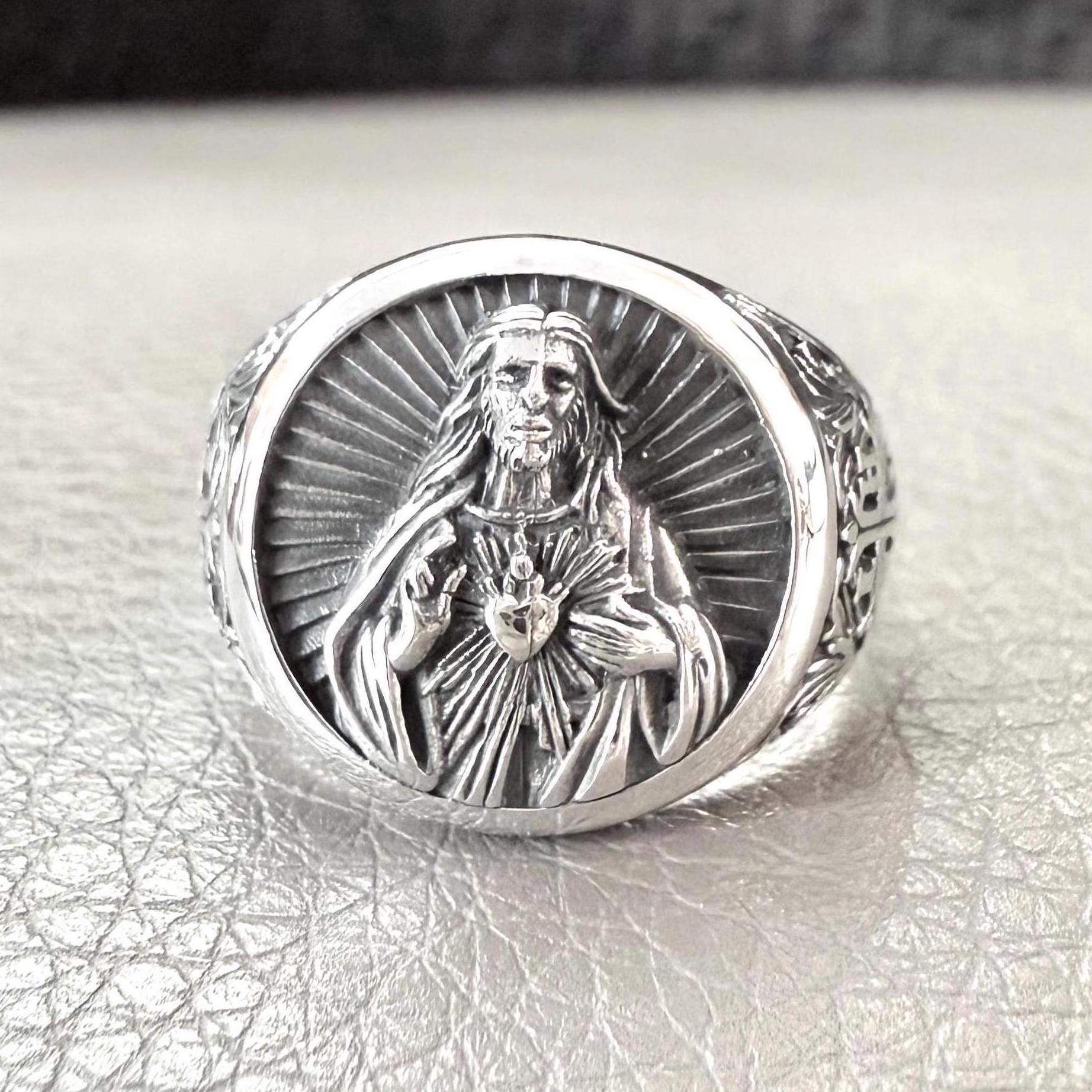 Handcrafted 925 Sterling Silver Jesus Christ Ring YHWH Yahweh Hebrew Jewish Christian God Ring Silver Jewelry Accessories Gift by VINTZ
