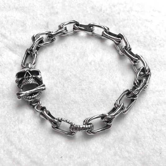 Skull Punk Skeleton Gothic Biker Chain Bracelet