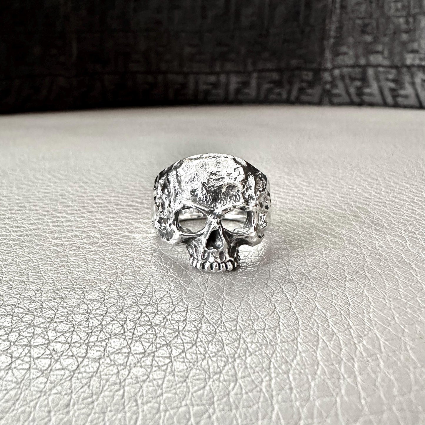 Handcrafted 925 Sterling Silver Skull Ring Gothic Pirate Punk Skull Biker Skeleton Ring Silver Jewelry Fashion Accessories Gift by VINTZ