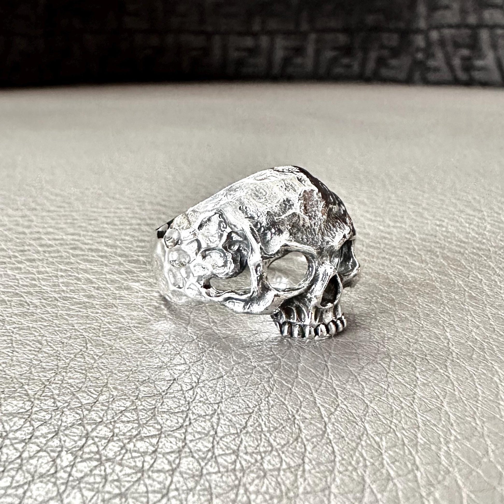 Handcrafted 925 Sterling Silver Skull Ring Gothic Pirate Punk Skull Biker Skeleton Ring Silver Jewelry Fashion Accessories Gift by VINTZ