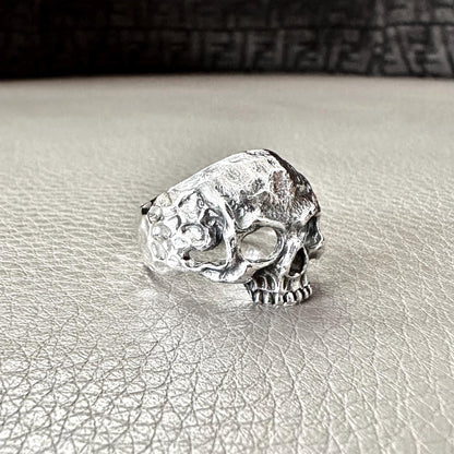 Handcrafted 925 Sterling Silver Skull Ring Gothic Pirate Punk Skull Biker Skeleton Ring Silver Jewelry Fashion Accessories Gift by VINTZ