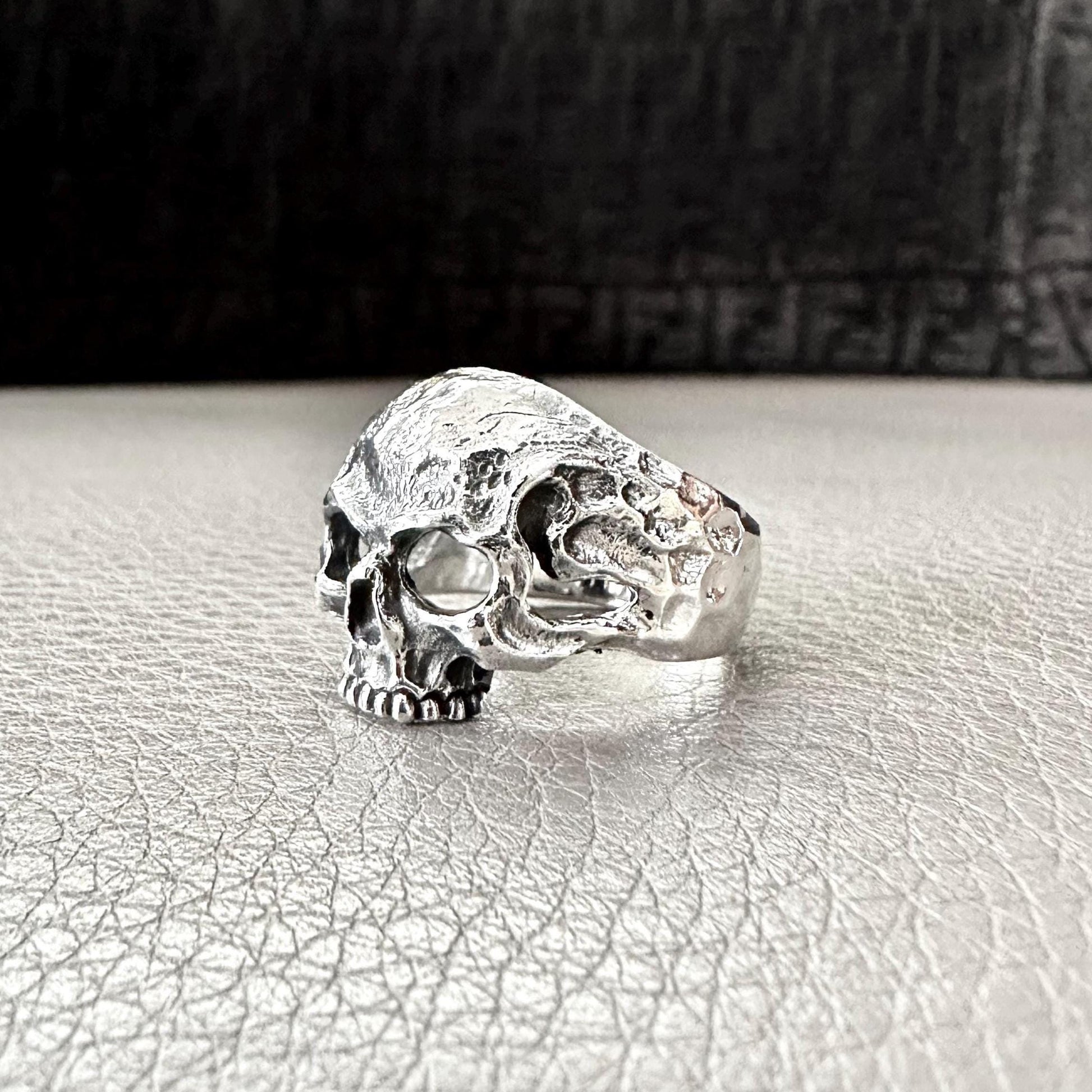 Handcrafted 925 Sterling Silver Skull Ring Gothic Pirate Punk Skull Biker Skeleton Ring Silver Jewelry Fashion Accessories Gift by VINTZ