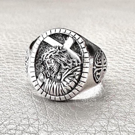 Handcrafted 925 Sterling Silver Jesus Christ Ring YHWH Yahweh Hebrew Jewish Christian God Ring Silver Jewelry Accessories Gift by VINTZ