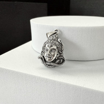 Handcrafted 925 Sterling Silver Shiva Pendant Hinduism God Trimurti Mahadeva Hindi Deity Pendant/Necklace Silver Accessories Gift by VINTZ
