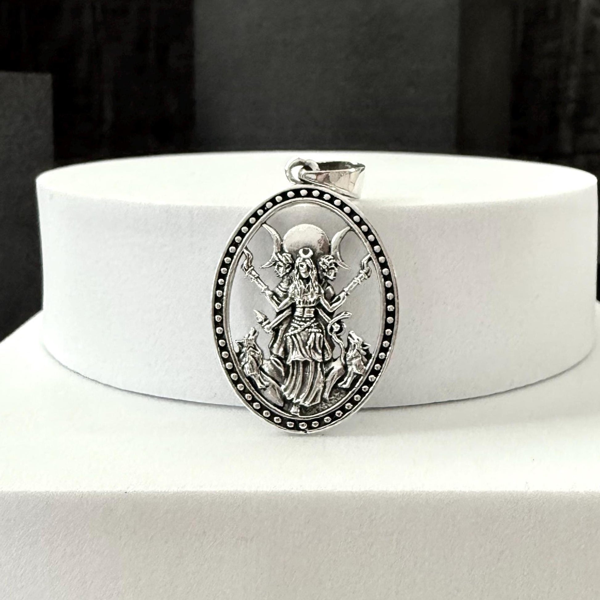 Handcrafted 925 Sterling Silver Moon Goddess Pendant Luna Deities Crescent Moon Goddess Wiccan Pendant/Necklace Silver Jewelry Gift by VINTZ