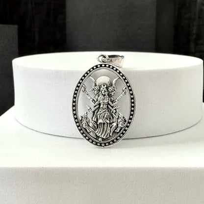 Handcrafted 925 Sterling Silver Moon Goddess Pendant Luna Deities Crescent Moon Goddess Wiccan Pendant/Necklace Silver Jewelry Gift by VINTZ