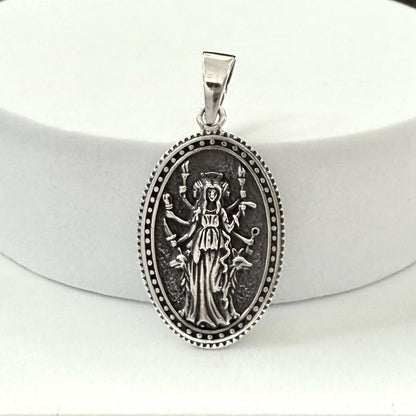 Handcrafted 925 Sterling Silver Triple Moon Goddess Pendant Luna Deities Crescent Moon Goddess Wiccan Pendant/Necklace Jewelry Gift by VINTZ