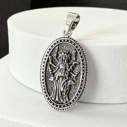 Handcrafted 925 Sterling Silver Triple Moon Goddess Pendant Luna Deities Crescent Moon Goddess Wiccan Pendant/Necklace Jewelry Gift by VINTZ