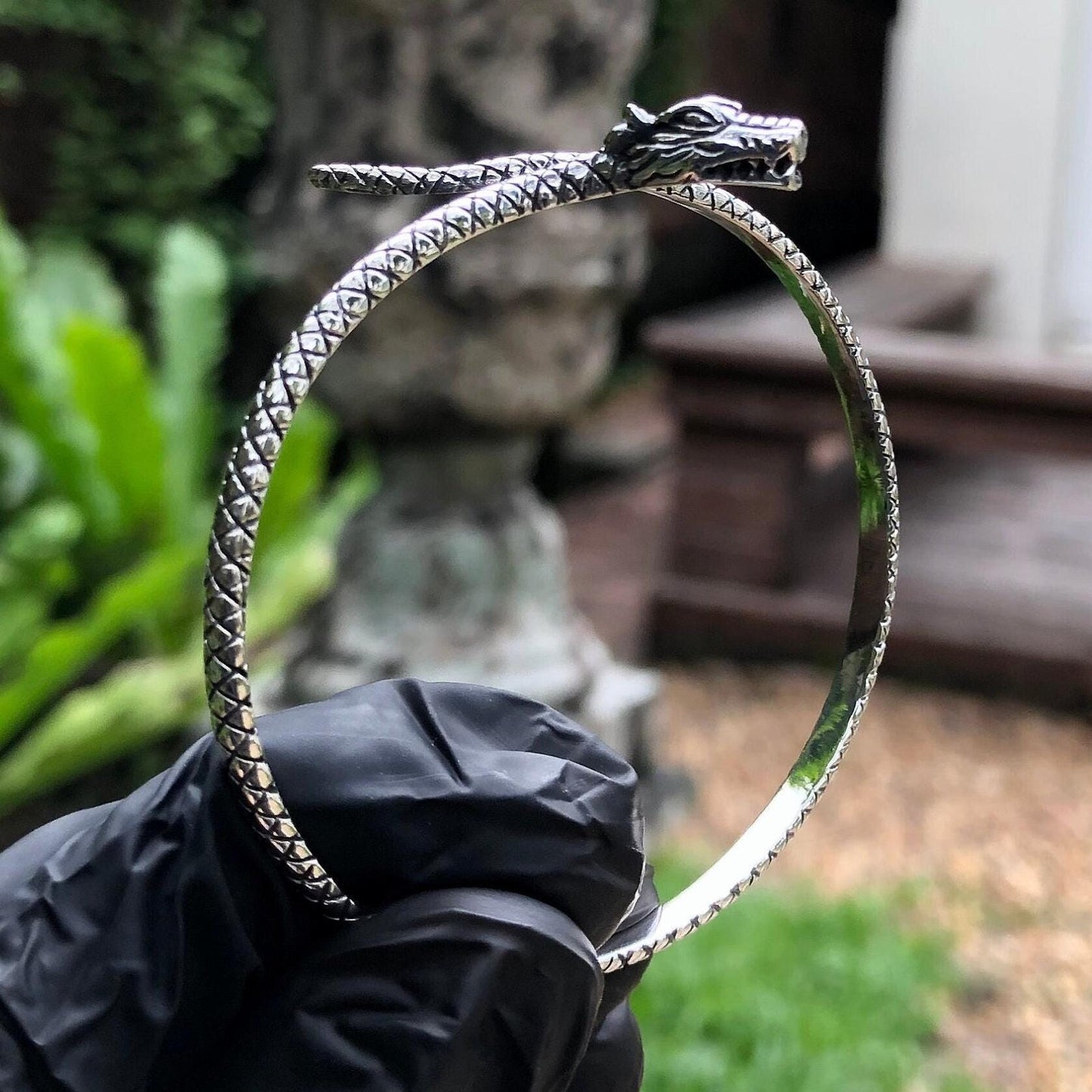 Chinese Black Dragon Wulong Cuff Bracelet