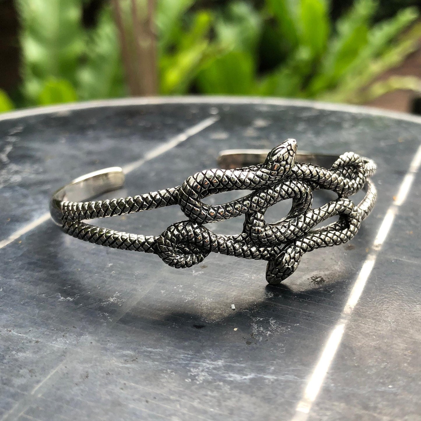 Bohemian Snake Black Mamba Serpent Cuff Bracelet