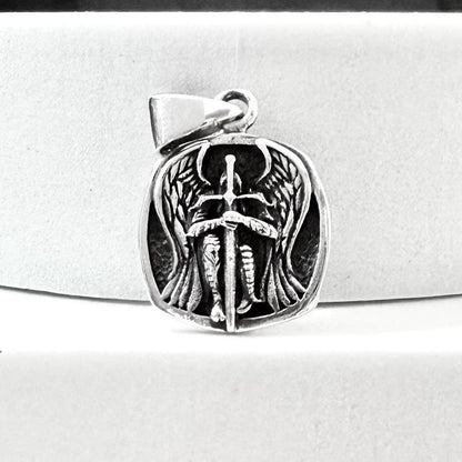 Handcrafted 925 Sterling Silver Archangel Pendant Saint Michael Christian Guardian ArchAngelo Amulet Pendant/Necklace Jewelry Gift by VINTZ