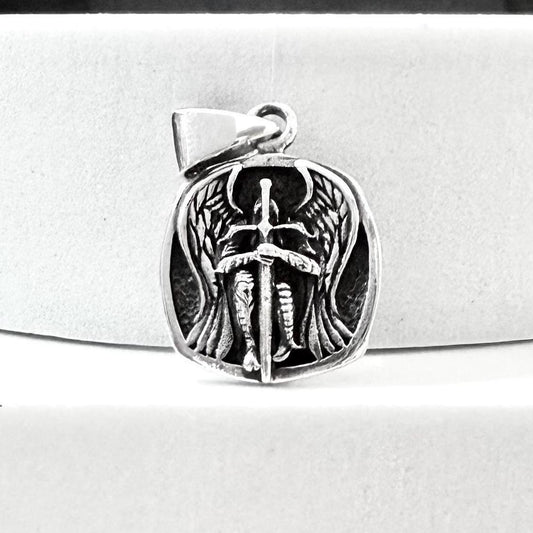 Handcrafted 925 Sterling Silver Archangel Pendant Saint Michael Christian Guardian ArchAngelo Amulet Pendant/Necklace Jewelry Gift by VINTZ