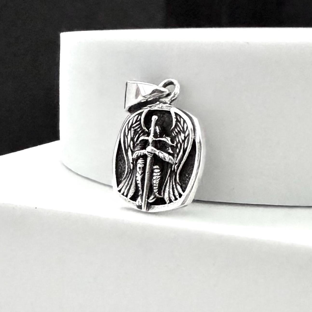 Handcrafted 925 Sterling Silver Archangel Pendant Saint Michael Christian Guardian ArchAngelo Amulet Pendant/Necklace Jewelry Gift by VINTZ