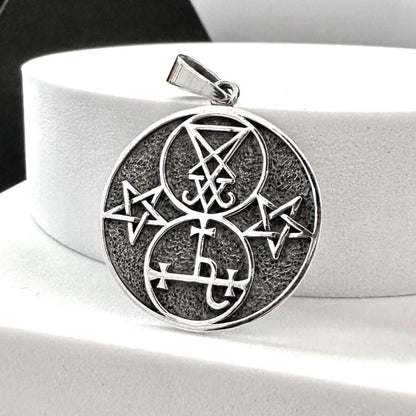 Lucifer Sigil Satanic Seal of Satan Wiccan Pendant/Necklace
