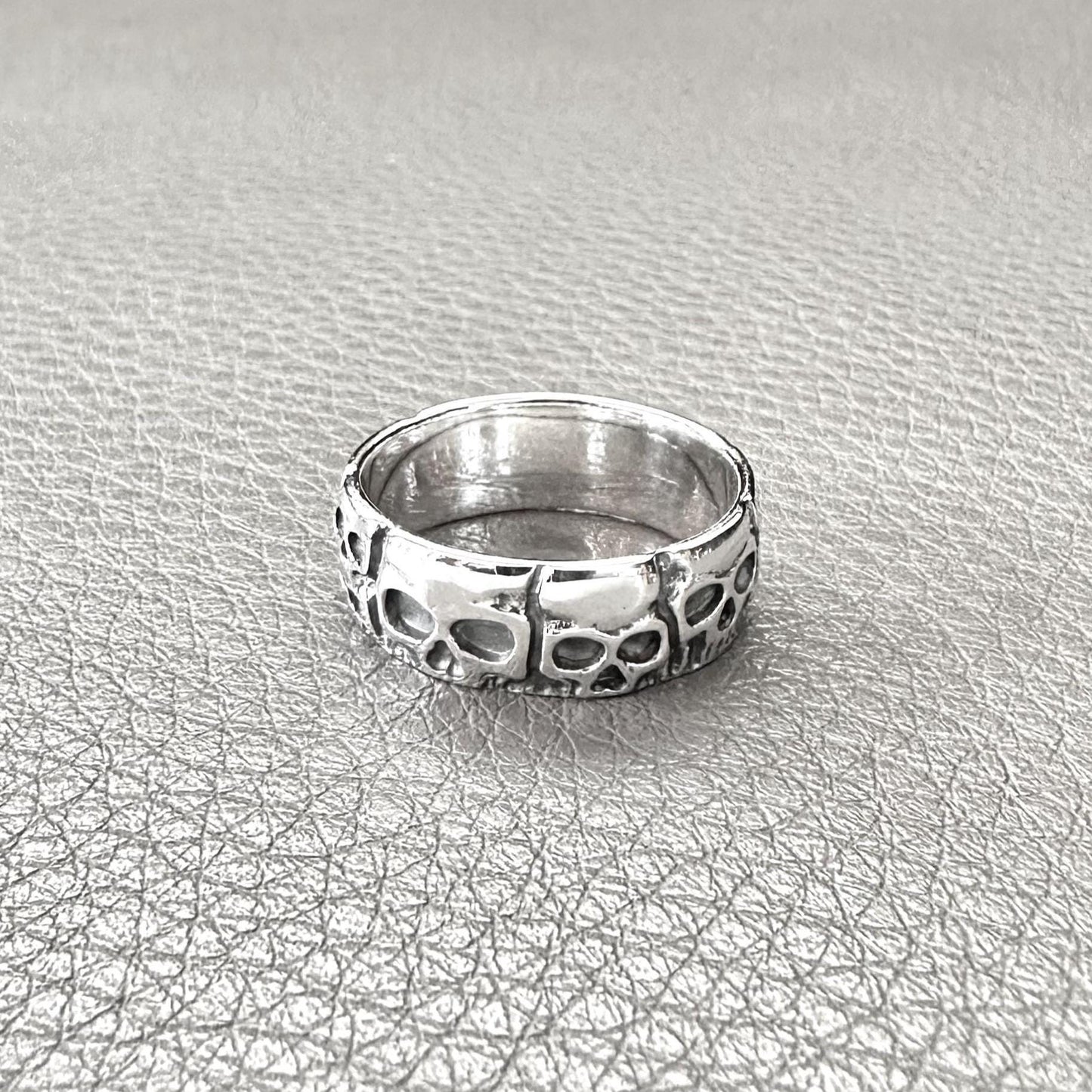 Handcrafted 925 Sterling Silver Skull Ring Punk Gothic Pirate Skull Biker Skeleton Ring Silver Fashion Jewelry Accessories Gift by VINTZ
