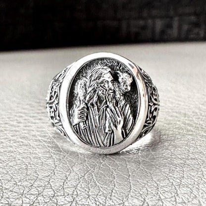 Handcrafted 925 Sterling Silver Jesus Christ Ring YHWH Yahweh Hebrew Jewish Christian God Ring Silver Jewelry Accessories Gift by VINTZ