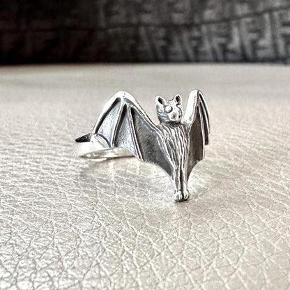 Bat Totem Vampire Wiccan Style Animal Ring