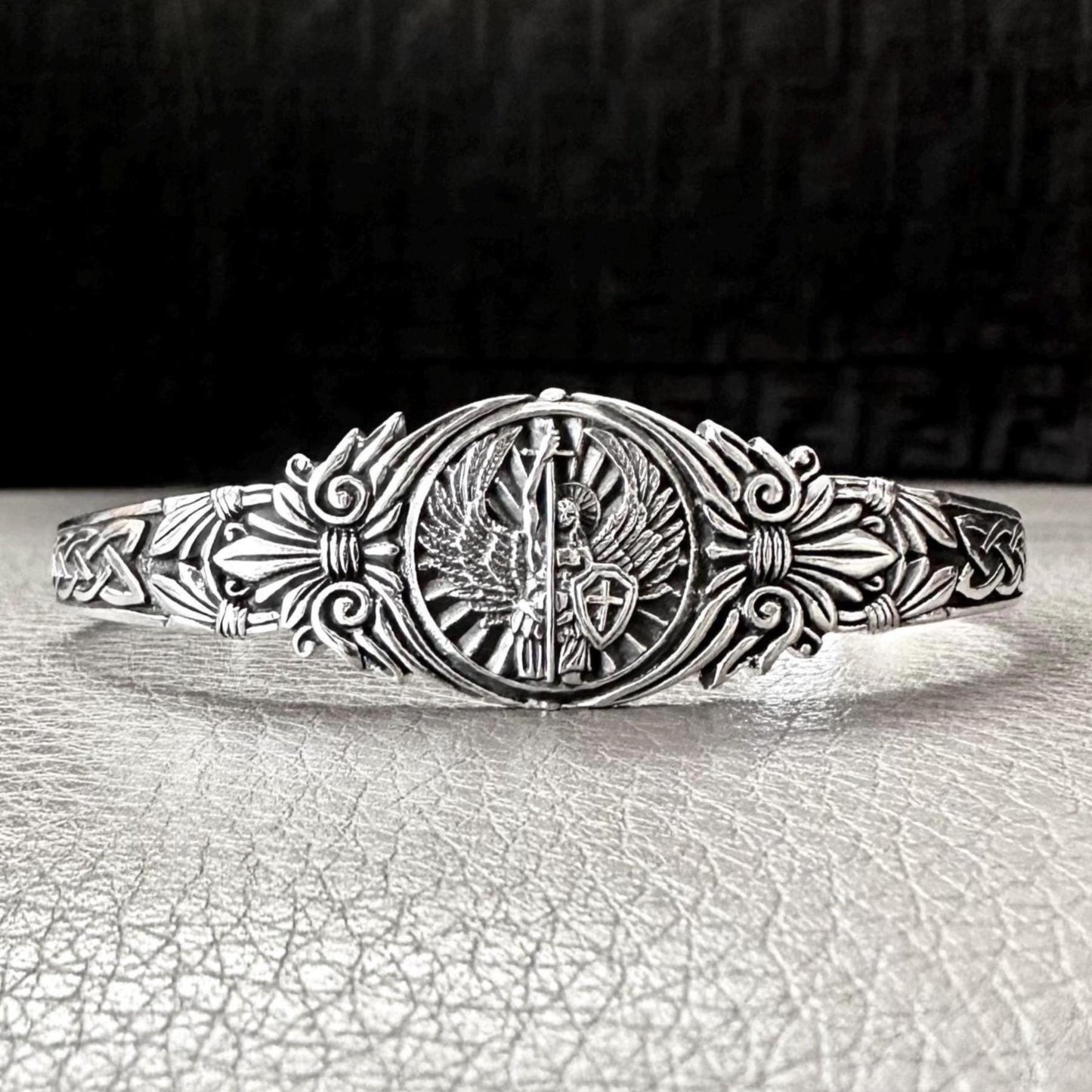 Saint Michael Christian ArchAngel Cuff Bracelet