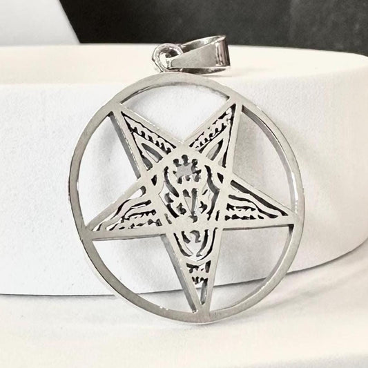Baphomet Sigil Goat Head Pentagram Gothic Pendant/Necklace