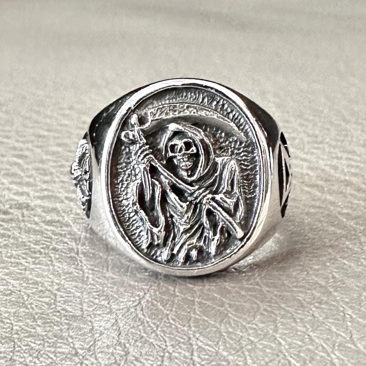 Grim Reaper God of Death Gothic Skull Ring