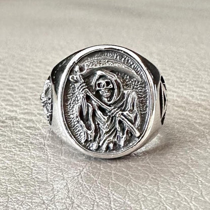 Grim Reaper God of Death Gothic Skull Ring