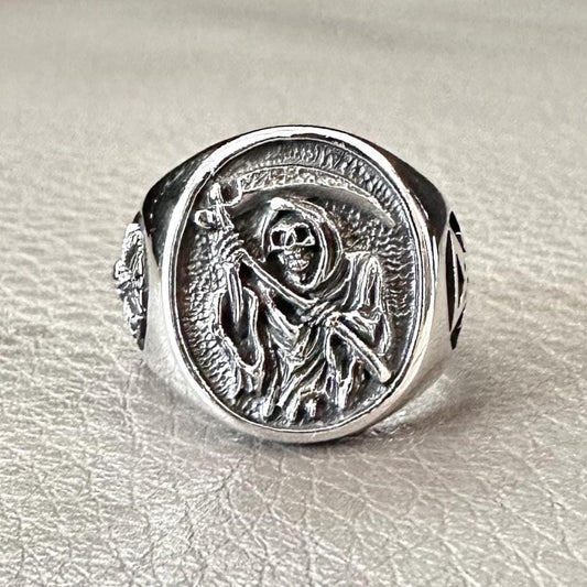 Grim Reaper God of Death Gothic Skull Ring