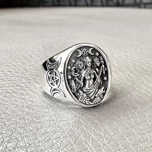 Moon Goddess Luna Deities Wiccan Ring