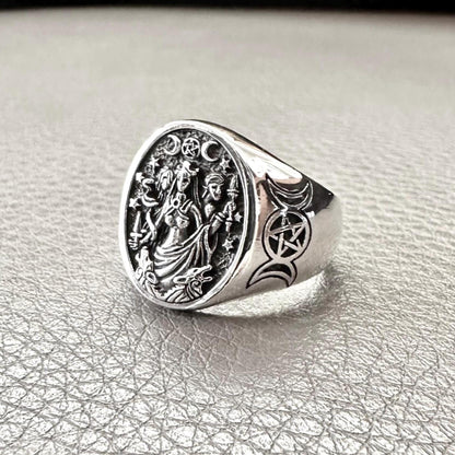 Moon Goddess Luna Deities Wiccan Ring