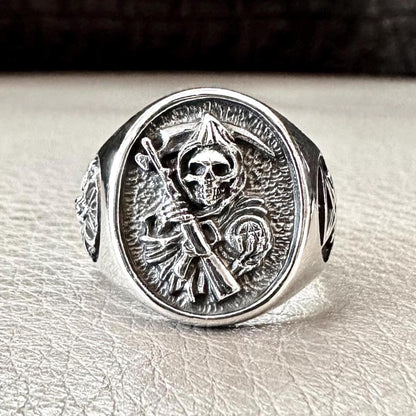 Grim Reaper God of Death Gothic Skull Ring