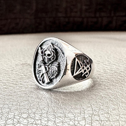 Grim Reaper God of Death Gothic Skull Ring