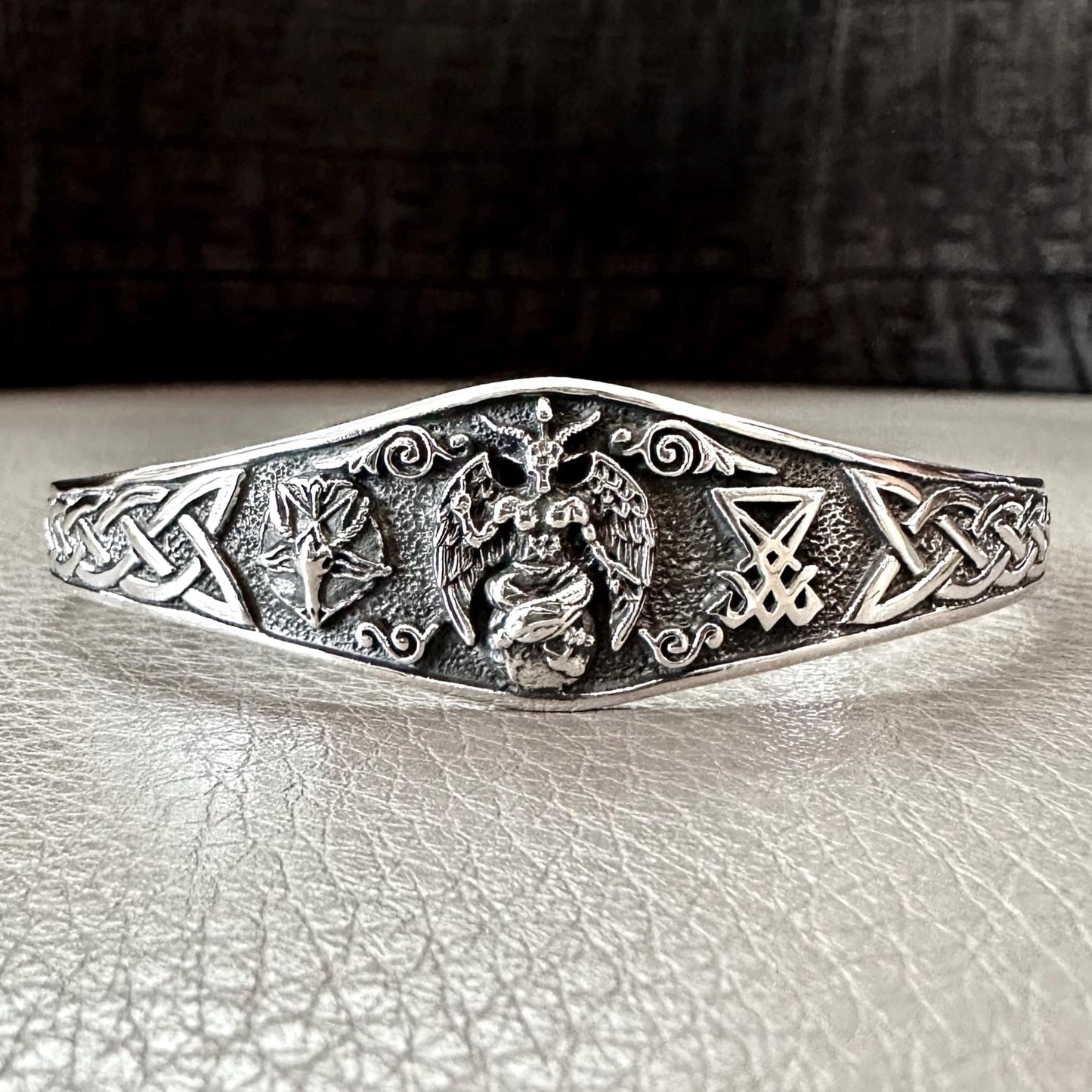 Baphomet Sigil Lucifer Sigil Gothic Cuff Bracelet