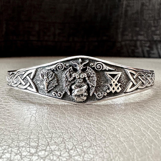 Baphomet Sigil Lucifer Sigil Gothic Cuff Bracelet