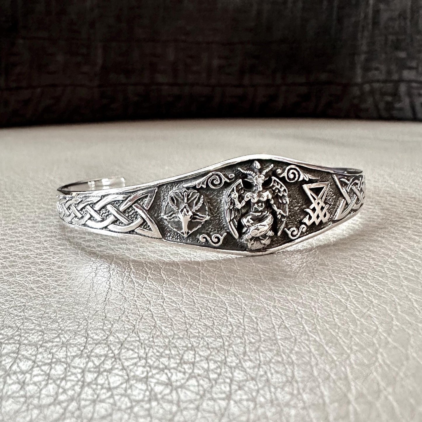 Baphomet Sigil Lucifer Sigil Gothic Cuff Bracelet