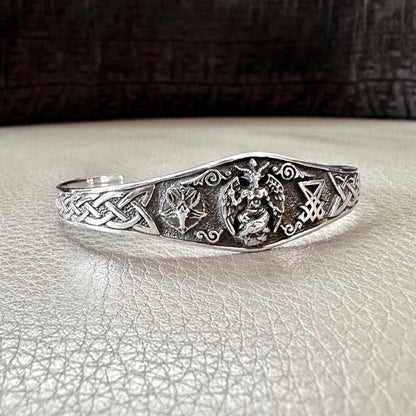 Baphomet Sigil Lucifer Sigil Gothic Cuff Bracelet