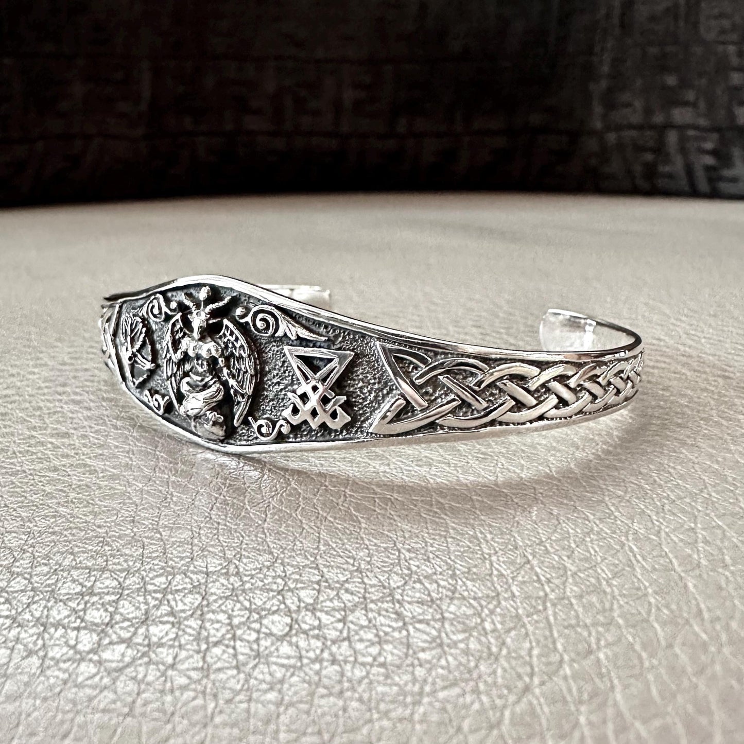 Baphomet Sigil Lucifer Sigil Gothic Cuff Bracelet