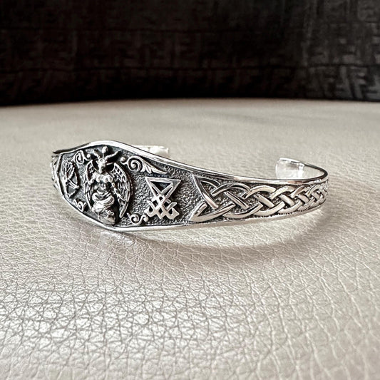 Baphomet Sigil Lucifer Sigil Gothic Cuff Bracelet