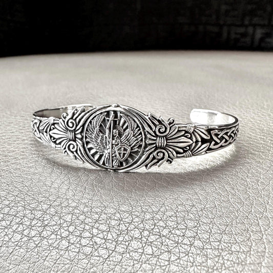 Saint Michael Christian ArchAngel Cuff Bracelet