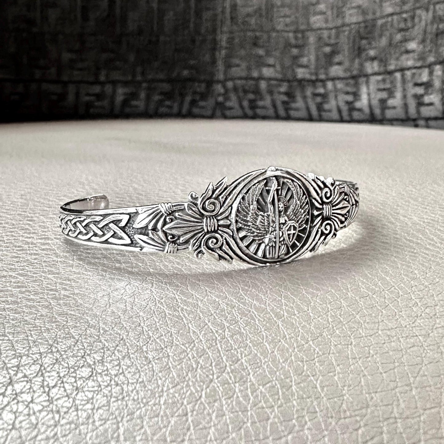 Saint Michael Christian ArchAngel Cuff Bracelet