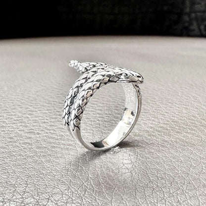 Coil Snake Black Mamba Serpent Ouroboros Ring