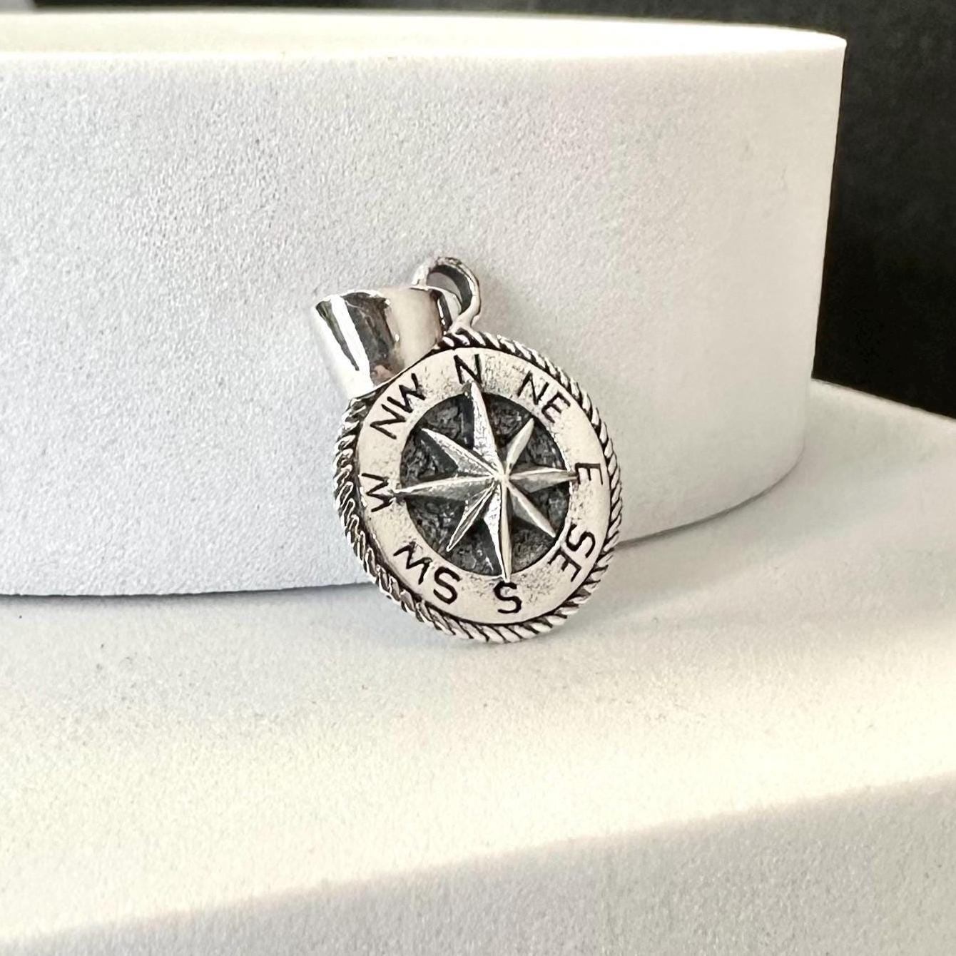 Small Compass Charm North Star Sailor Pendant/Necklace
