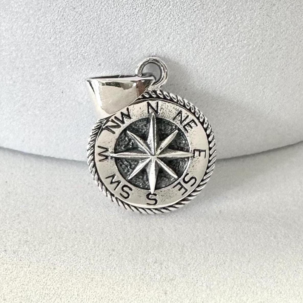 Small Compass Charm North Star Sailor Pendant/Necklace