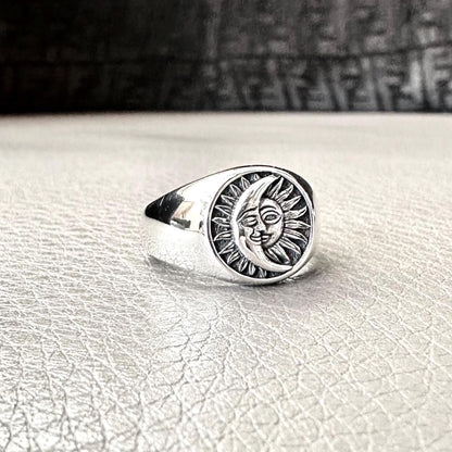 Crescent Moon and Sun Ring