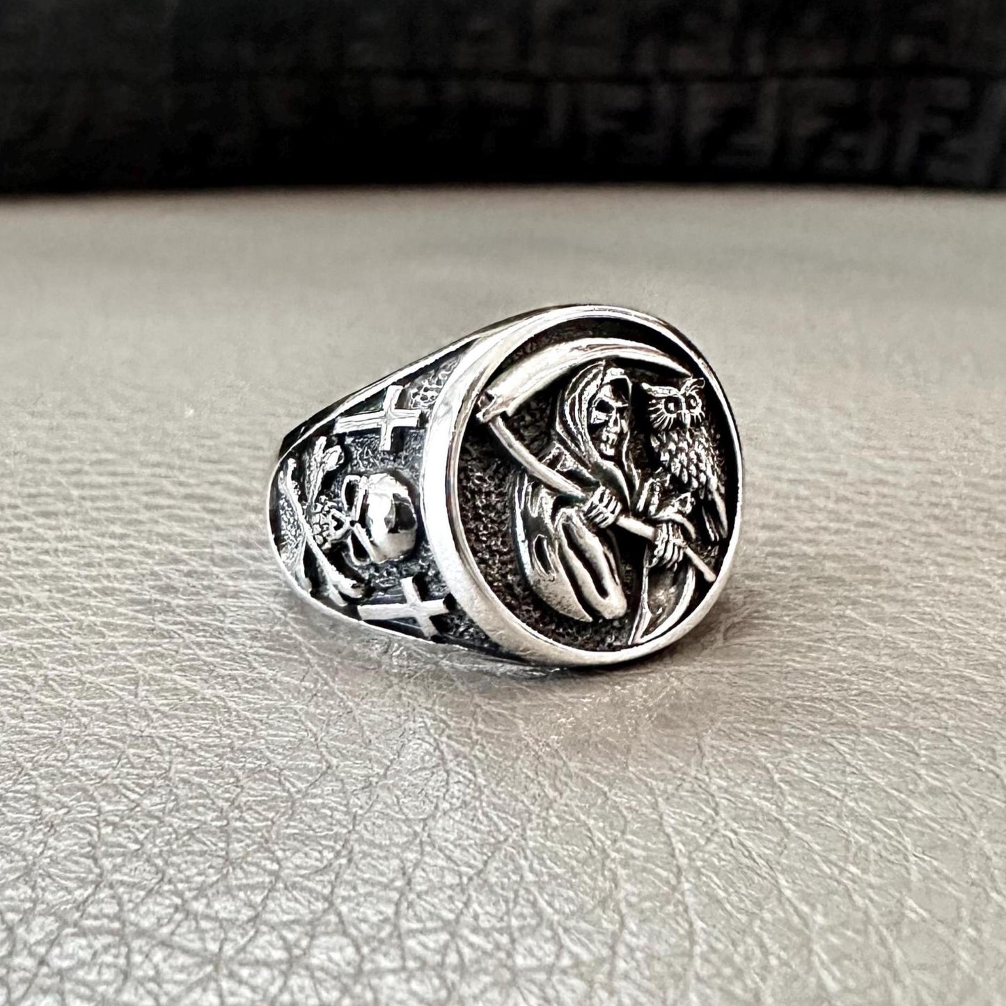 Grim Reaper God of Death Gothic Skull Ring