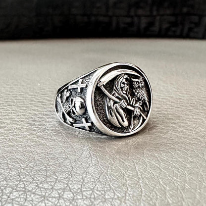 Grim Reaper God of Death Gothic Skull Ring