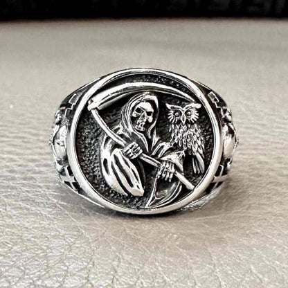 Grim Reaper God of Death Gothic Skull Ring