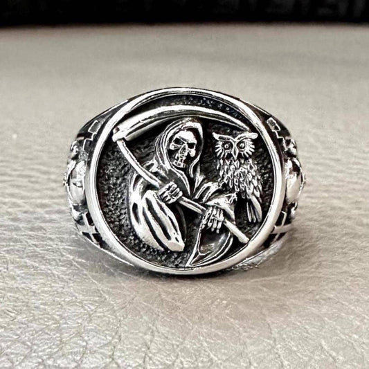 Grim Reaper God of Death Gothic Skull Ring