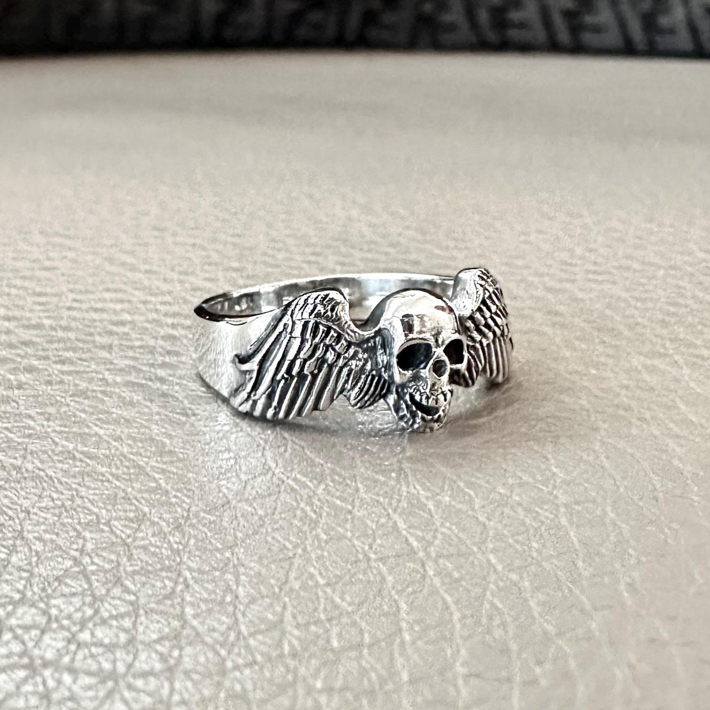 Skull Gothic Punk Angel Skull Biker Skeleton Ring