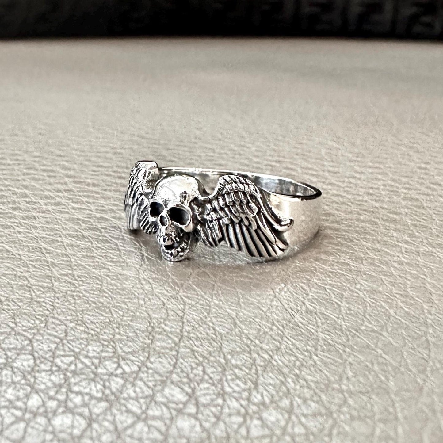 Skull Gothic Punk Angel Skull Biker Skeleton Ring