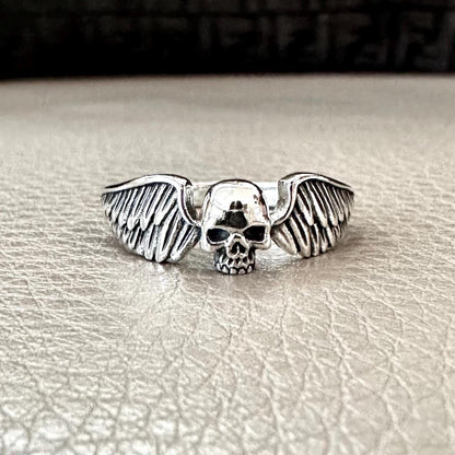 Skull Gothic Punk Angel Biker Ring