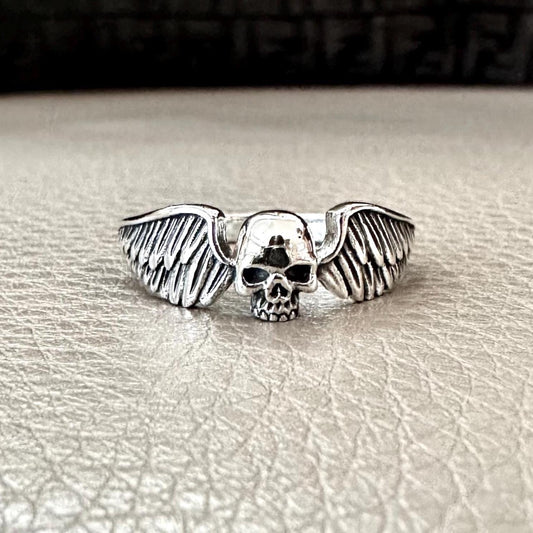 Skull Gothic Punk Angel Biker Ring